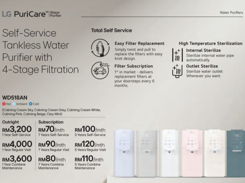 LG Puricare water purifier WD518AN(6 colour) 50% off (9month)