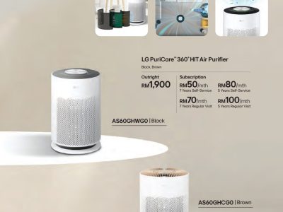LG puricare air purifier AS60GHWG0/AS60GHCG0 2 colour 50% off 9 month