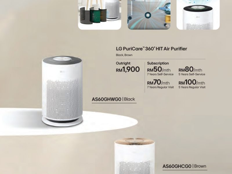 LG puricare air purifier AS60GHWG0/AS60GHCG0 2 colour 50% off 9 month